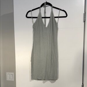 Gray Halter Neck Dress